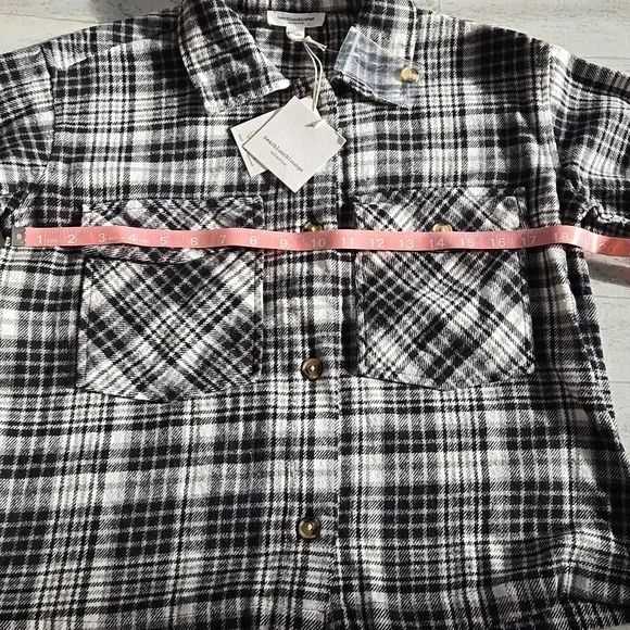 NWT Beachlunchlounge Shacket Shirt Jacket Size XS Small Flannel - Picture 6 of 10